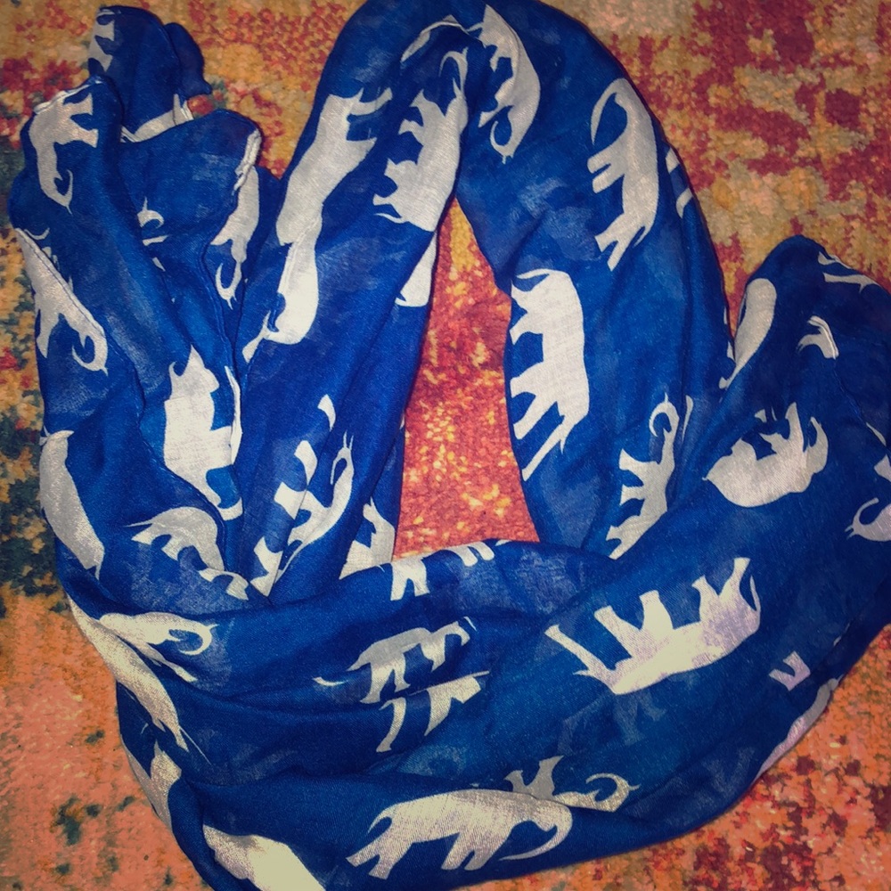 Blue elephant scarf